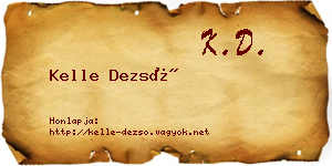 Kelle Dezső névjegykártya